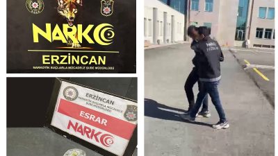 Erzincan’da uyuşturucu ticareti yapmak suçundan yakalanan 1 şüpheli tutuklandı