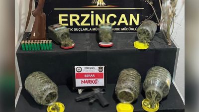 Erzincan’da uyuşturucu madde ticareti yaptığı iddia edilen şahıslara yönelik düzenlenen