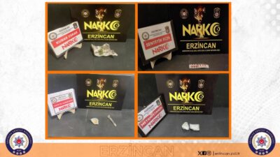 Erzincan’da uyuşturucu ticareti yaptığı iddia edilen 4, uyuşturucu kullanma suçundan