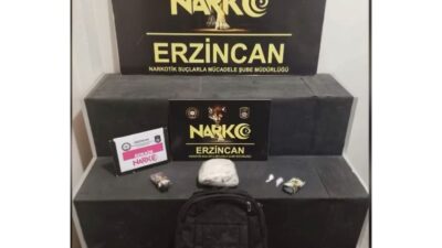 Erzincan Emniyet Müdürlüğü ekipleri tarafından yapılan operasyonda 1 kilo 51