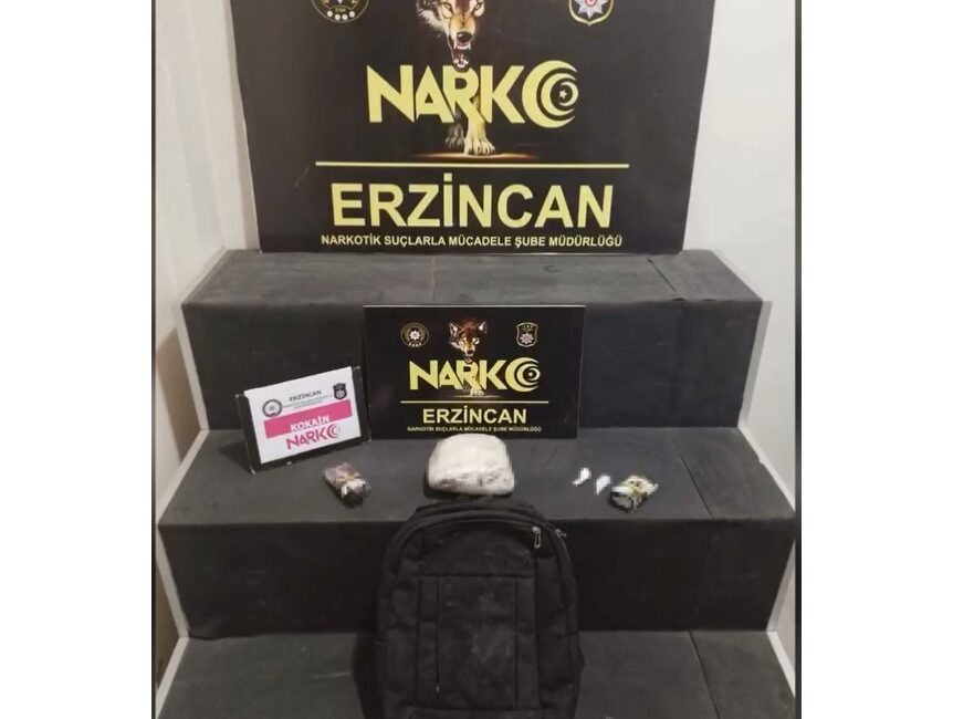 Erzincan Emniyet Müdürlüğü ekipleri tarafından yapılan operasyonda 1 kilo 51
