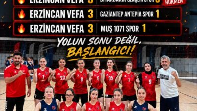 Erzincan voleybolunda büyük bir başarıya imza atıldı. Erzincan Vefa Spor